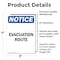 Signmission Evacuation Route, 5 in W x Rectangle, Vinyl Decal OS-2PACK-NS-D-57-V-12194 - alternate 2